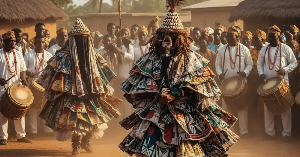 Culto di Egungun in Nigeria.